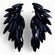 Jet Black - Vintage Glass - Angel Wings - Earrings