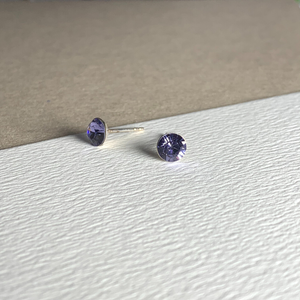 Dainty Swarovski Element Stud Earring Tanzanite Purple