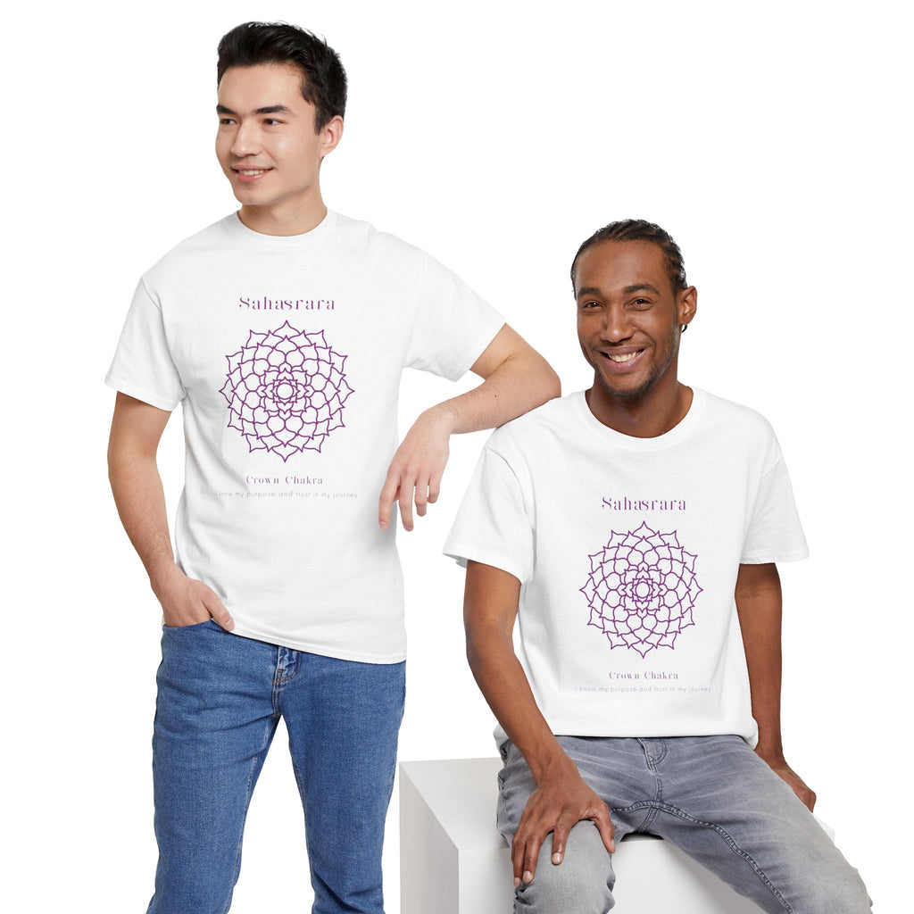 Crown Chakra - Unisex Heavy Cotton Tee - Comfortable Casual Wear for Every Occasion