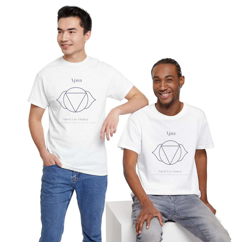 Third Eye Chakra - Unisex Heavy Cotton Tee - Comfortable Casual Wear for Every Occasion