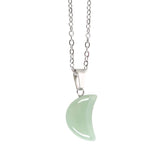 Green Aventurine Crystal Moon Necklace on Greeting Card