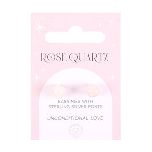 Rose Quartz Semi Precious Crystal Earrings