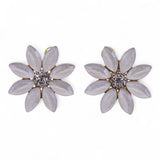 Pearl - Vintage Glass - Flowers - Earrings