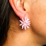 Soft Pink - Vintage Glass - Flower Earrings