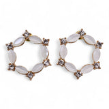 Pearl - Vintage Glass - Loop - Earrings