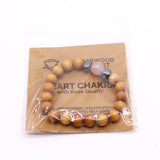 Cedarwood Heart Chakra Bangle with Rose Quartz