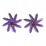 Lavender - Vintage Glass - Flowers - Earrings