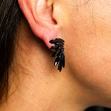 Jet Black - Vintage Glass - Fairies - Earrings