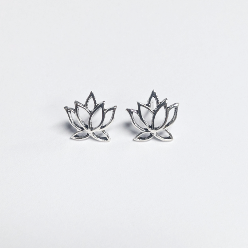 Sterling Silver Lotus Earrings