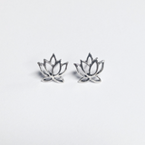 Sterling Silver Lotus Earrings