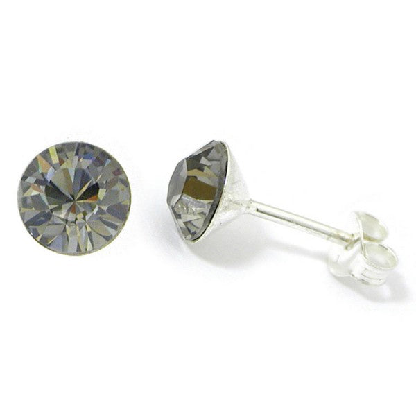 Dainty Swarovski Element Stud Earring Black Diamond