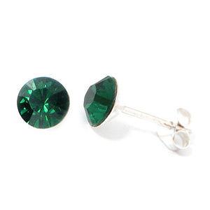 Dainty Swarovski Stud Earring Emerald