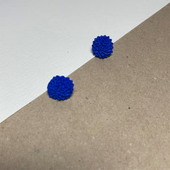 Blue Chrysanthemum Handmade Stud Earrings