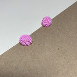 Pastel Pink Chrysanthemum Handmade Stud Earrings