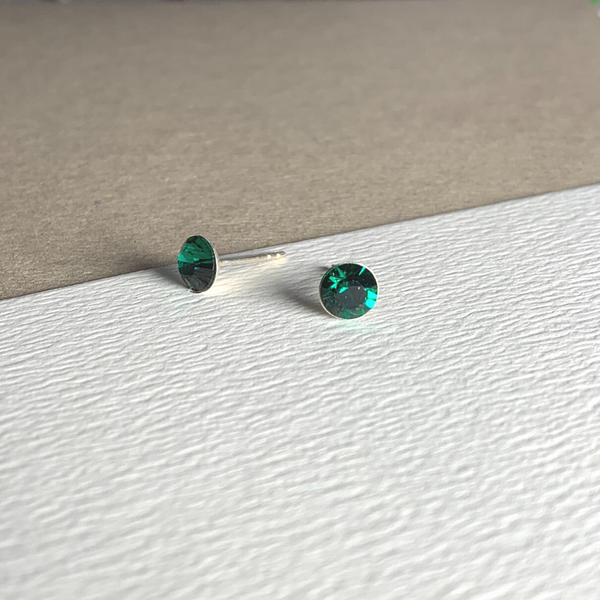 Dainty Swarovski Element Stud Earring Emerald