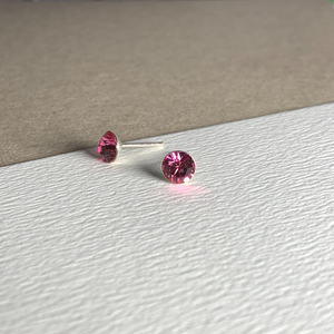 Dainty Swarovski Element Stud Earring Rose Pink